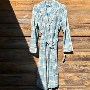 NWT Pendelton Women’s Blue Plaid Belted Robe SZ M
